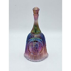 Fenton Plum Opalescent Iridized Frank L Fenton Founder Bell‎